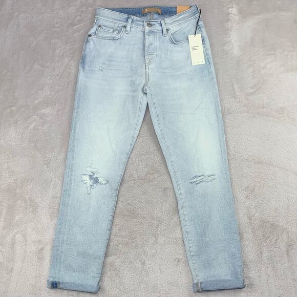 NWT 7 For All Mankind Jeans Womens sz 25 Josefina Slim Boyfriend Luxe Button Fly - Picture 2 of 16